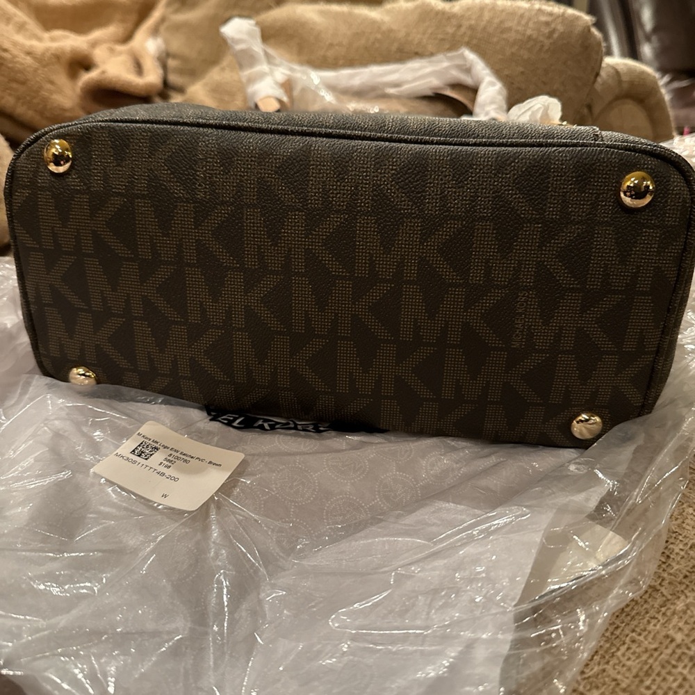 Michael Kors Dark Brown Signature Tote - Picture 8 of 10